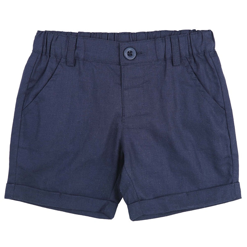 DESIGNER KIDZ | Finley Linen Shorts - Navy