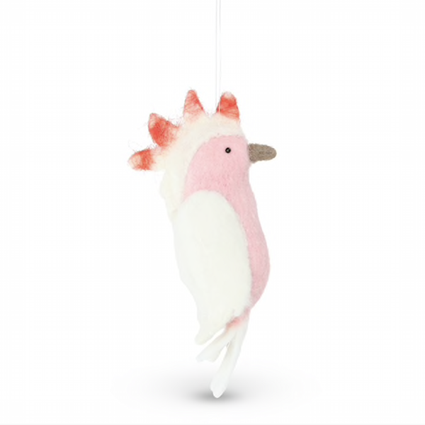 Wool Hanging Cockatoo - Pink