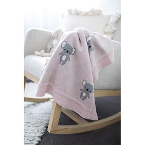 ALIMROSE | Organic Cotton Baby Blanket - Koalas Pink