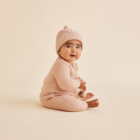 WILSON + FRENCHY | Knitted Cable Growsuit Rose