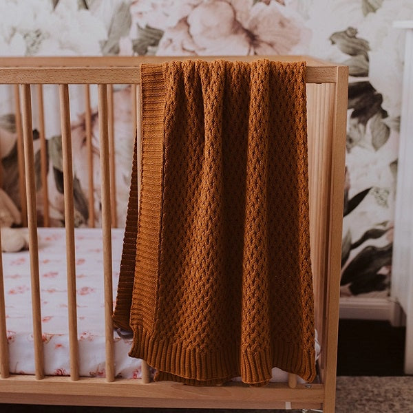 SNUGGLE HUNNY KIDS | Diamond Knit Baby Blanket - Bronze