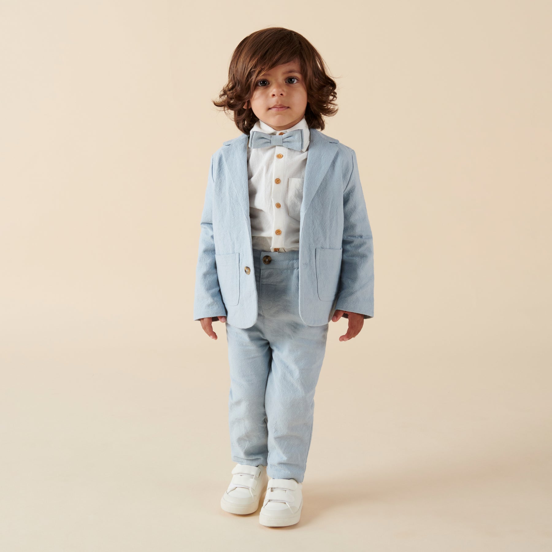 DESIGNER KIDZ | Oscar Linen Suit Jacket - Ice Blue