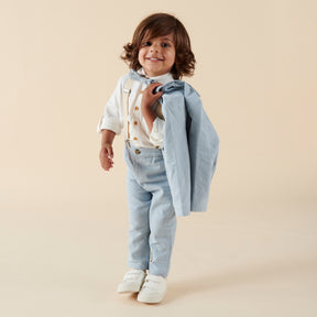 DESIGNER KIDZ | Oscar Linen Suit Jacket - Ice Blue