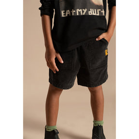 ROCK YOUR BABY | Black Washed Cord Shorts