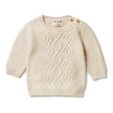 WILSON + FRENCHY | Knitted Cable Jumper Sand Melange