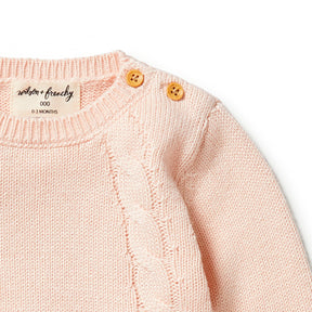 WILSON + FRENCHY | Knitted Mini Cable Jumper Blush