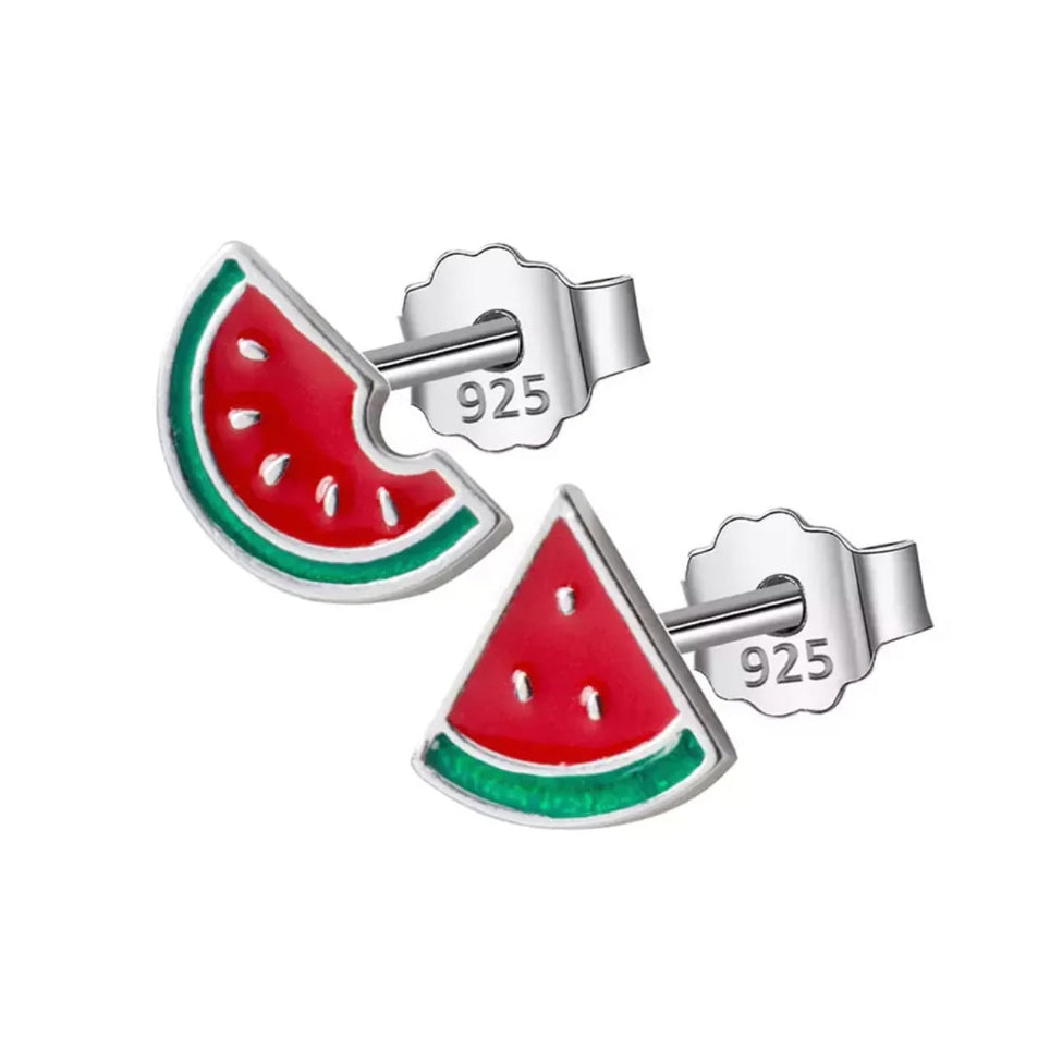 SISTER BOWS | Sterling Silver Petite Watermelon Studs