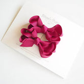 SNUGGLE HUNNY KIDS | Burgundy Wine Clip Bow - Small Piggy Tail Pair