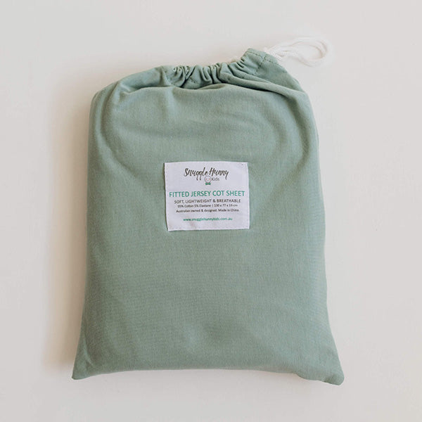 SNUGGLE HUNNY KIDS | Sage Fitted Cot Sheet